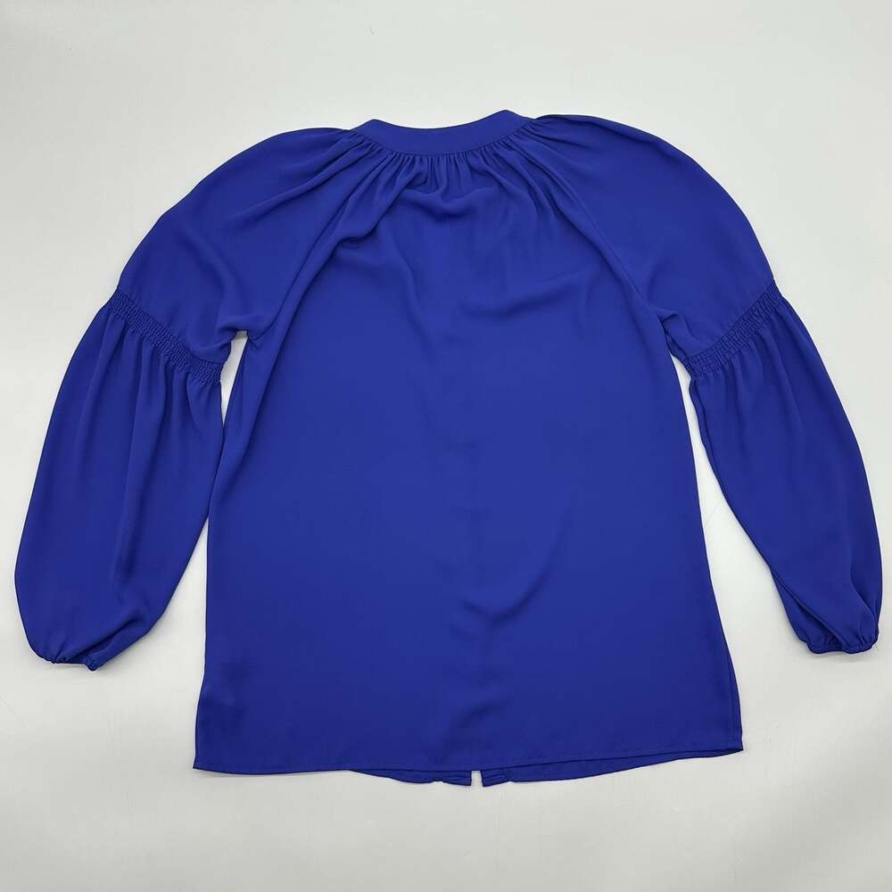 Lilly Pulitzer Anela Size XXS Royal Blue Chiffon Long Sleeve Button Up Blouse - Picture 7 of 10
